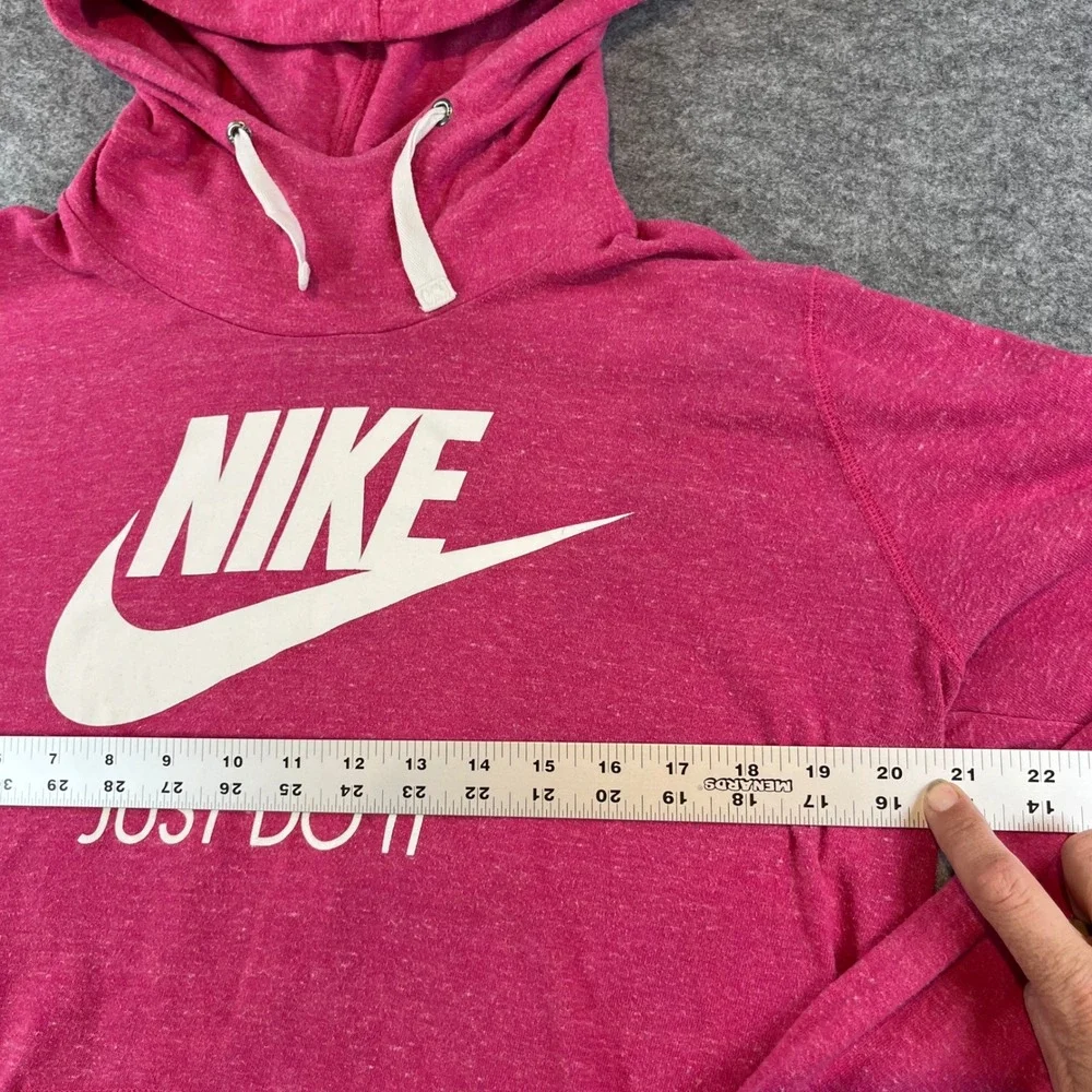 Nike Womens Just Do It Pullover Hoodie Pink Athleisure‎ Gym XL Swoosh Graphic